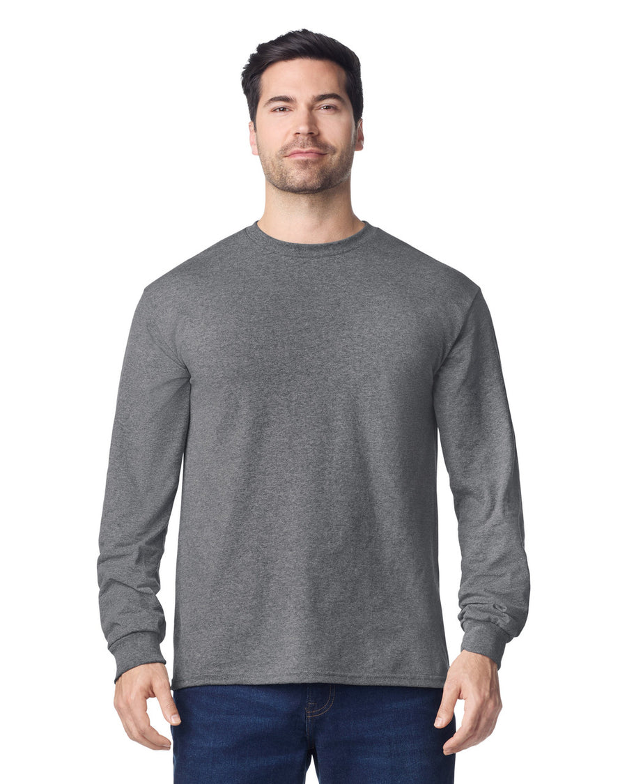 Gildan 8400 Unisex DryBlend 50/50 Long Sleeve T-Shirt - Graphite Heather - model front