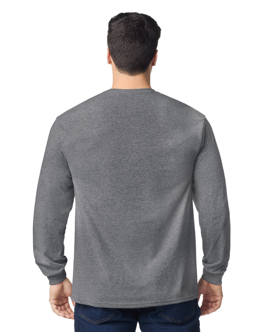 Gildan 8400 Unisex DryBlend 50/50 Long Sleeve T-Shirt - Graphite Heather - model back