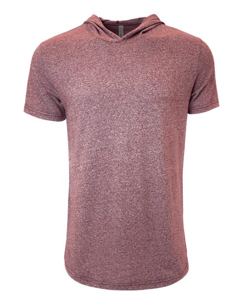 Next Level 2022 Unisex Mock Twist Hoodie T-Shirt - Tech Maroon - front