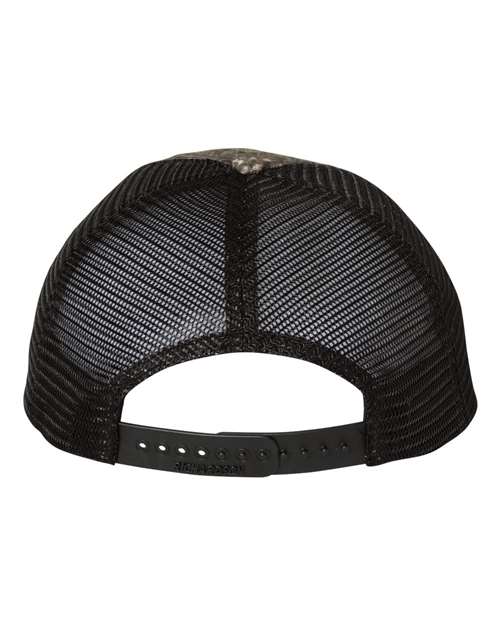 Richardson 111P Garment Washed Printed Trucker Cap - Realtree Timber/ Black - back