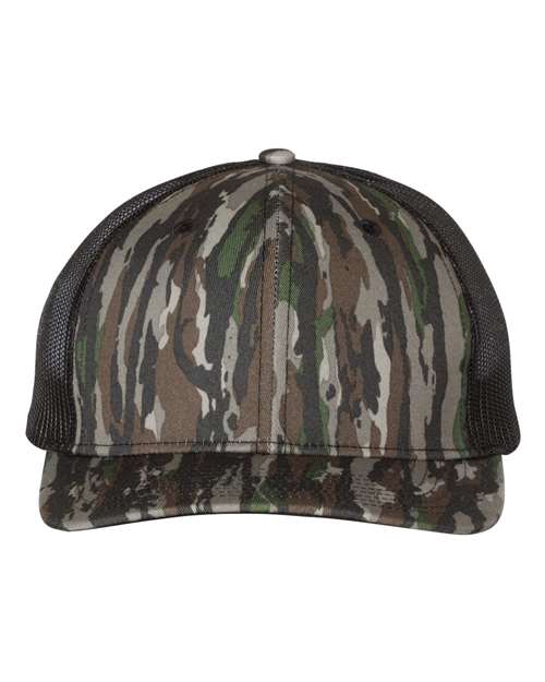 Richardson 112P Printed Trucker Cap - Realtree Original/ Black - front