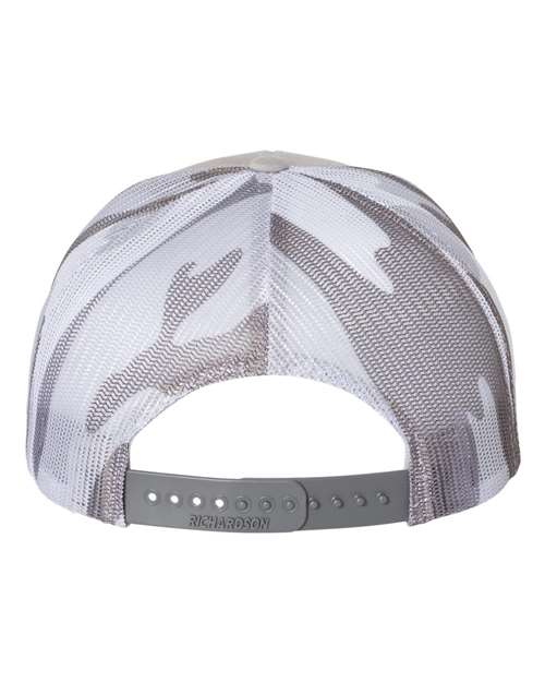 Richardson 112PM Printed Mesh Trucker Cap - Silver/ Grey Camo - back