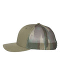 Richardson 112PM Printed Mesh Trucker Cap - Loden/ Green Camo - side
