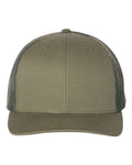 Richardson 112PM Printed Mesh Trucker Cap - Loden/ Green Camo - front