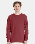 Hanes GDH200 Unisex Garment-Dyed Long Sleeve T-Shirt - Cayenne - model front