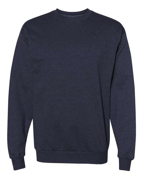 Hanes P160 EcoSmart Crewneck Sweatshirt - Heather Navy - flat front