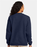 Hanes P160 EcoSmart Crewneck Sweatshirt - Heather Navy - model back