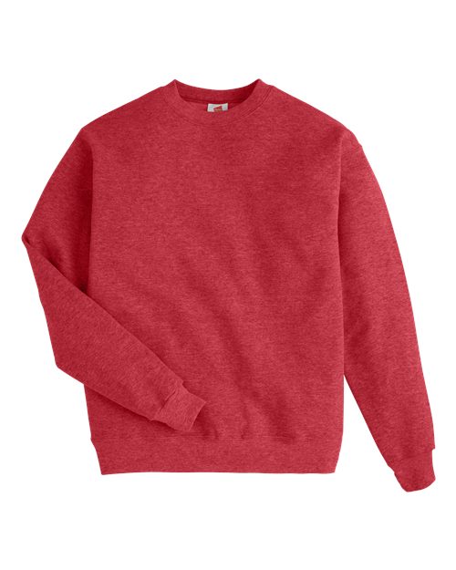 Hanes P160 EcoSmart Crewneck Sweatshirt - Heather Red - flat front
