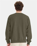 Hanes P160 EcoSmart Crewneck Sweatshirt - Fatigue Green - model back