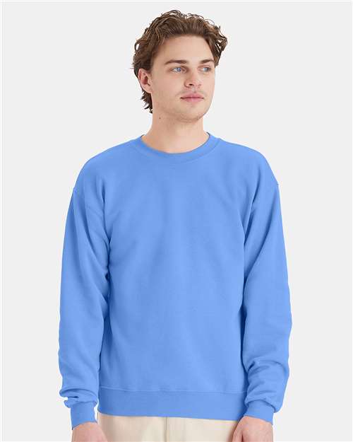 Hanes P160 EcoSmart Crewneck Sweatshirt - Carolina Blue - model front