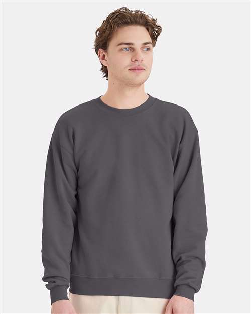 Hanes P160 EcoSmart Crewneck Sweatshirt - Smoke Grey - model front