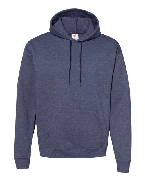 Hanes P170 EcoSmart Hooded Sweatshirt - Heather Navy - flat front