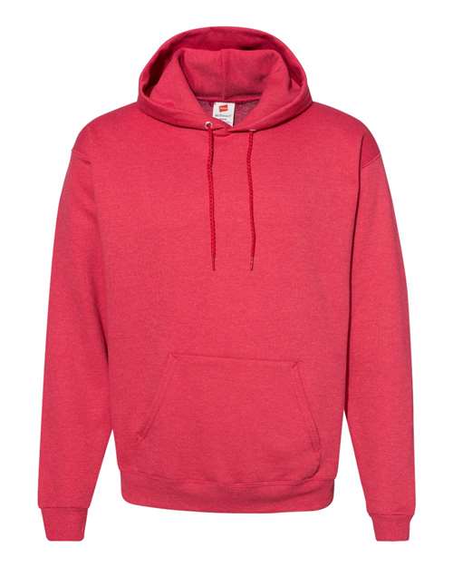 Hanes P170 EcoSmart Hooded Sweatshirt - Heather Red - flat front