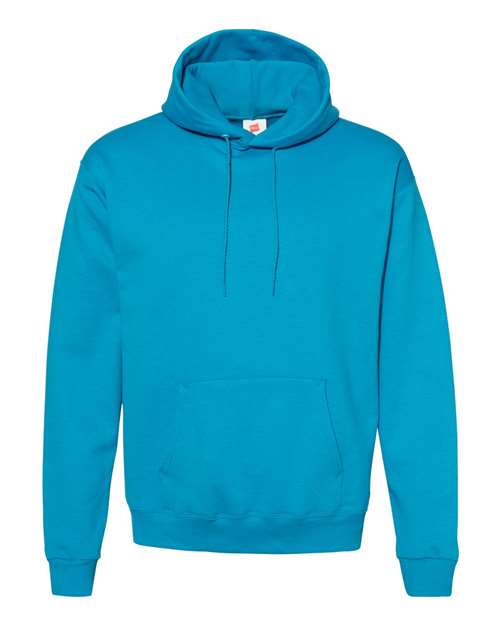 Hanes P170 EcoSmart Hooded Sweatshirt - Teal - flat front
