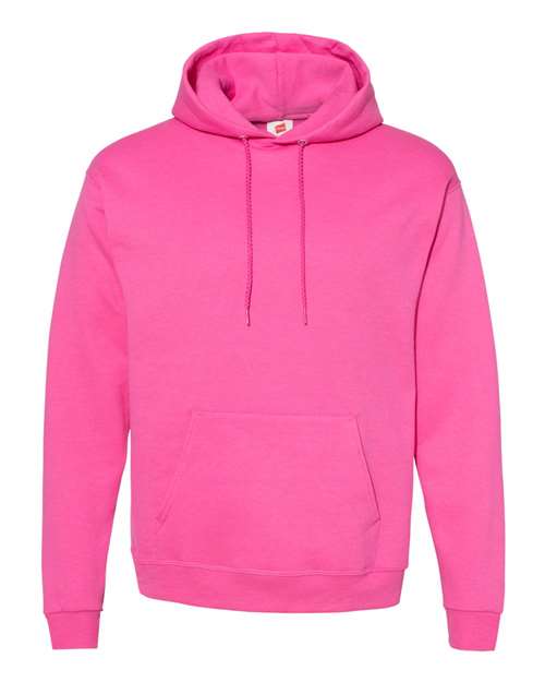 Hanes P170 EcoSmart Hooded Sweatshirt - Wow Pink - flat front