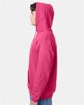 Hanes P170 EcoSmart Hooded Sweatshirt - Wow Pink - model side