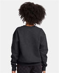 Hanes P360 Youth EcoSmart Crewneck Sweatshirt - Charcoal Heather - model back