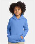 Hanes P473 Youth EcoSmart Hooded Sweatshirt - Carolina Blue - model front