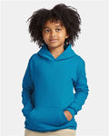 Hanes P473 Youth EcoSmart Hooded Sweatshirt - Teal - model front
