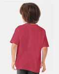 Hanes GDH175 Youth Garment-Dyed T-Shirt - Crimson Fall - model back