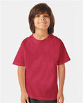 Hanes GDH175 Youth Garment-Dyed T-Shirt - Crimson Fall - model front
