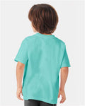 Hanes GDH175 Youth Garment-Dyed T-Shirt - Mint - model back