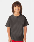 Hanes GDH175 Youth Garment-Dyed T-Shirt - New Railroad Grey - model front