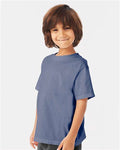 Hanes GDH175 Youth Garment-Dyed T-Shirt - Saltwater - model side