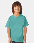 Hanes GDH175 Youth Garment-Dyed T-Shirt - Spanish Moss - model front