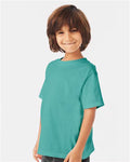 Hanes GDH175 Youth Garment-Dyed T-Shirt - Spanish Moss - model side