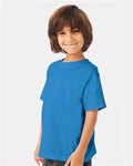 Hanes GDH175 Youth Garment-Dyed T-Shirt - Summer Sky Blue - model side
