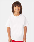 Hanes GDH175 Youth Garment-Dyed T-Shirt - White - model front