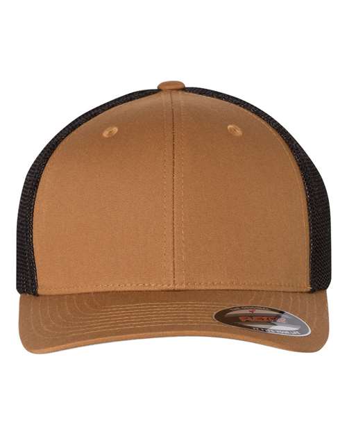 Flexfit 6511 Trucker Cap - Caramel/ Black - front
