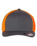 Flexfit 6511 Trucker Cap - Charcoal/ Neon Orange - front