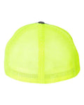 Flexfit 6511 Trucker Cap - Charcoal/ Neon Yellow - back