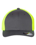 Flexfit 6511 Trucker Cap - Charcoal/ Neon Yellow - front