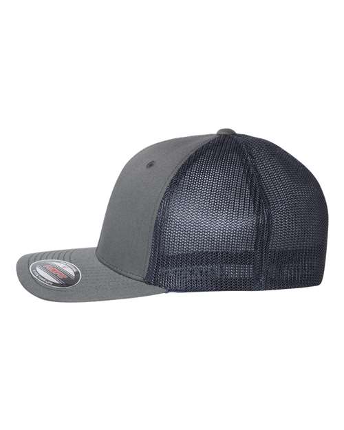 Flexfit 6511 Trucker Cap - Charcoal/ Navy - side