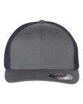 Flexfit 6511 Trucker Cap - Charcoal/ Navy - front