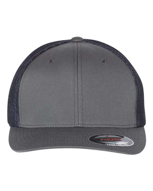 Flexfit 6511 Trucker Cap - Charcoal/ Navy - front