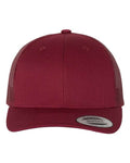 Yupoong 6606 Retro Trucker Cap - Cranberry - front