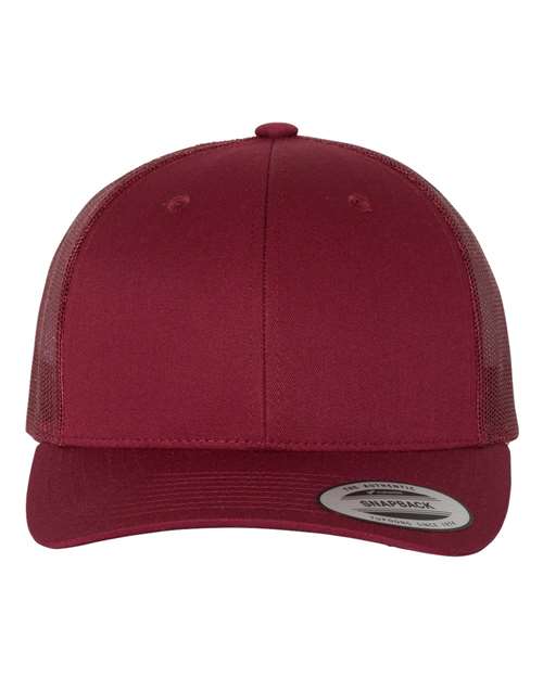 Yupoong 6606 Retro Trucker Cap - Cranberry - front