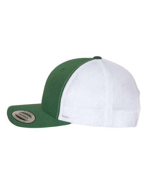 Yupoong 6606 Retro Trucker Cap - Evergreen/ White - side