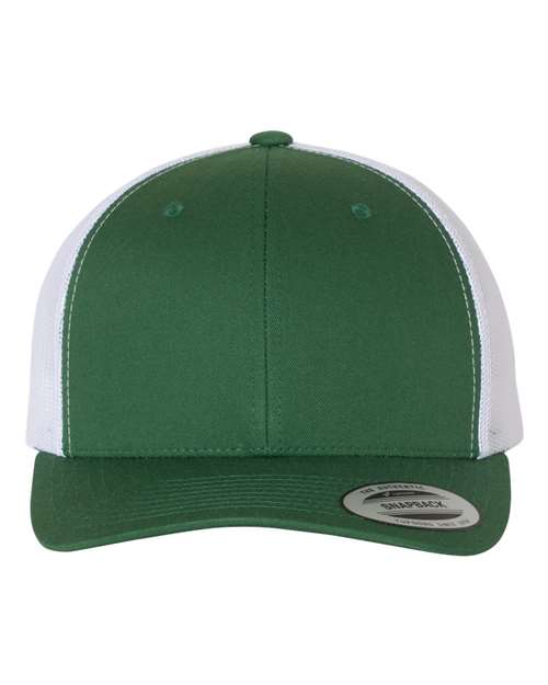 Yupoong 6606 Retro Trucker Cap - Evergreen/ White - front