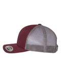Yupoong 6606 Retro Trucker Cap - Maroon/ Grey - side