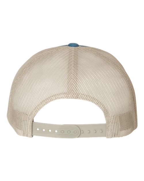 Yupoong 6606 Retro Trucker Cap - Steel Blue/ Silver - back