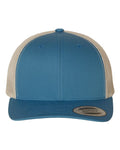Yupoong 6606 Retro Trucker Cap - Steel Blue/ Silver - front