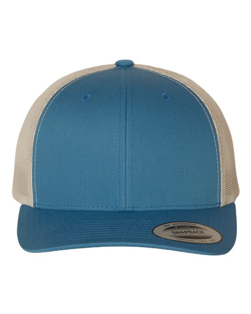 Yupoong 6606 Retro Trucker Cap - Steel Blue/ Silver - front