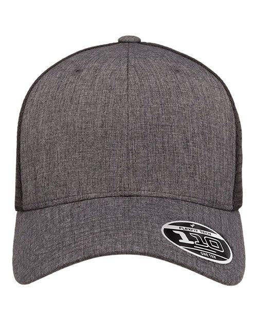 Flexfit 110M 110 Mesh-Back Cap - Melange Charcoal/ Black - front