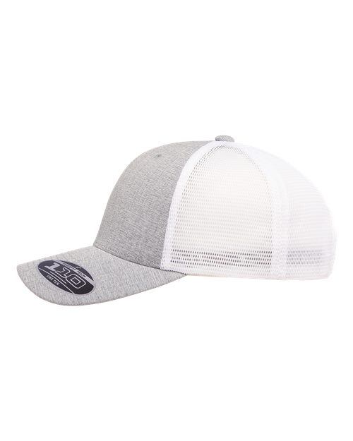 Flexfit 110M 110 Mesh-Back Cap - Melange Silver/ White - side