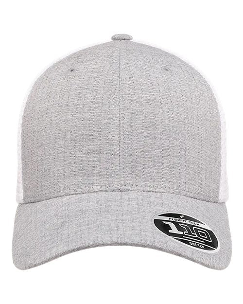 Flexfit 110M 110 Mesh-Back Cap - Melange Silver/ White - front
